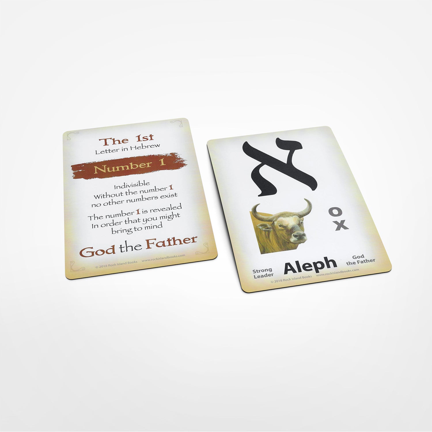 Two cards with modern Hebrew text and graphics on a white background