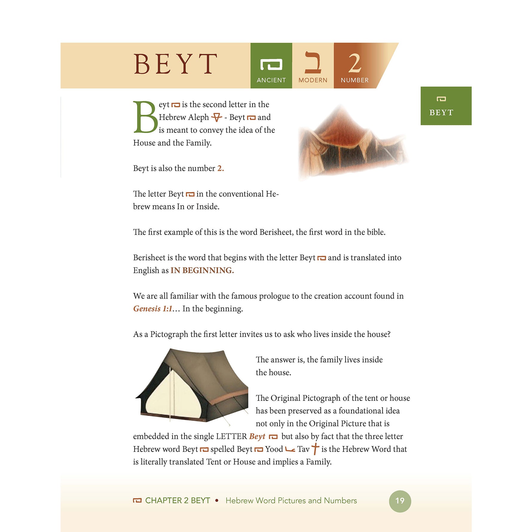 Chapter 2 open book of Hebrew Word Pictures and Numbers by CJ Lovik