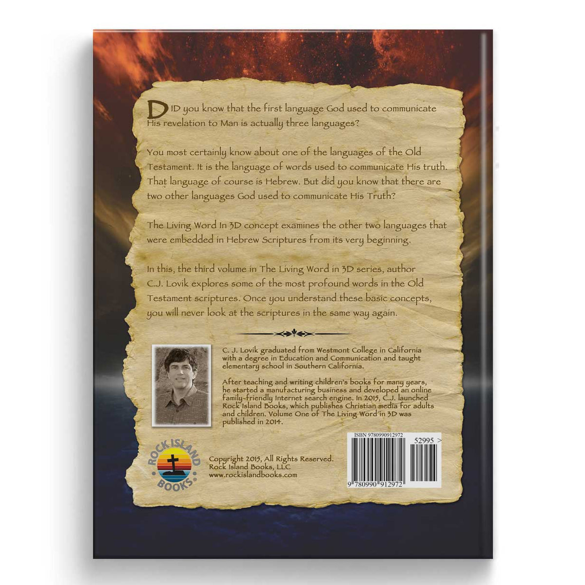 Back cover of 50 Amazing Words by author CJ Lovik