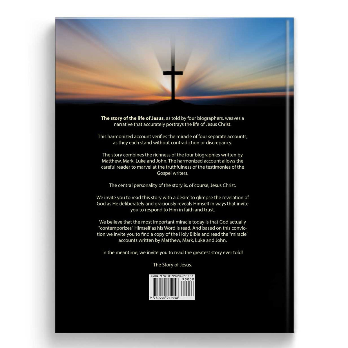 A picture of the back cover of The Story Of Jesus by CJ Lovik